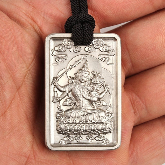 Handmade Manjushri Buddha Amulet Pendant Medallions | Meditation | Protection | Mindful Gift | Blessing Good luck | Bodhisattva