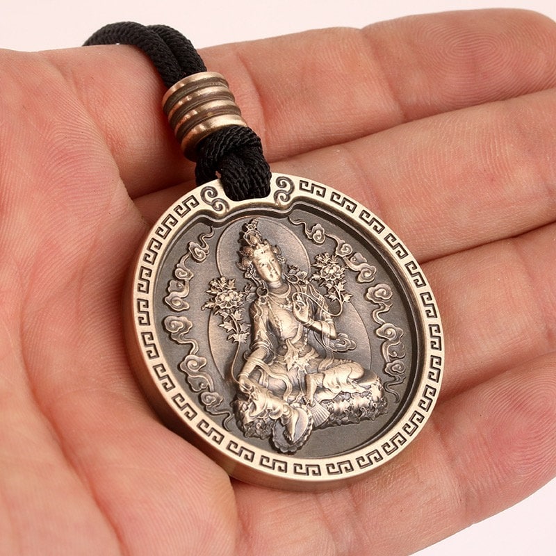Handmade Green Tara Amulet Pendant Medallions | Meditation | Protection | Mindful Gift | Blessing Good luck | Bodhisattva
