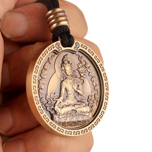 Handmade White Tara Amulet Pendant Medallions | Meditation | Protection | Mindful Gift | Blessing Good luck | Bodhisattva