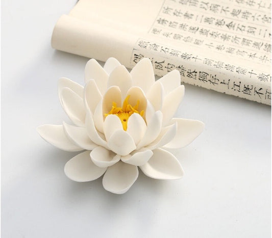 Meditation Porcelain Lotus Incense Stick Holder | Peace Serenity Tranquility Calmness | Spirituality & Religion | Gift for him and her