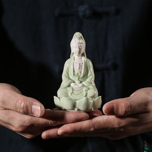 Handmade Guan Yin Buddha Statue Ornament | Spiritual Religion | Gifting for him or her | Goddess of Compassion