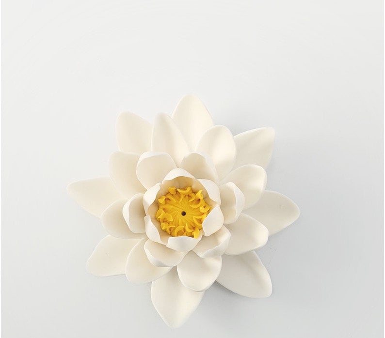 Meditation Porcelain Lotus Incense Stick Holder | Peace Serenity Tranquility Calmness | Spirituality & Religion | Gift for him and her