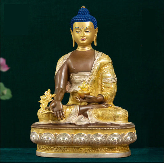 Handmade Tibetan Medicine Buddha Statue | Emituo Fo |  Amitayus | The Buddha of Eternal Life | Meditation