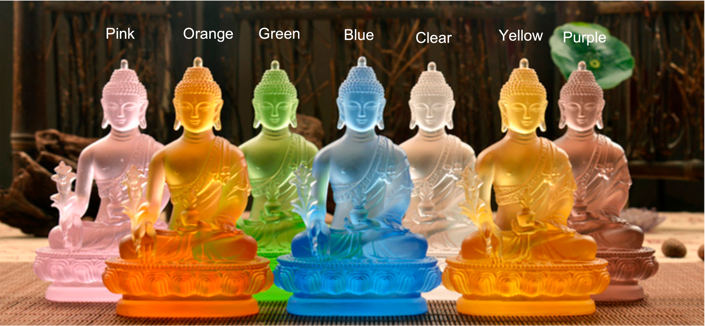 Liu Li Medicine Buddha Statue Ornament | Spiritual Religion | Gifting for him or her | Crystal Art | Buddha Decoration