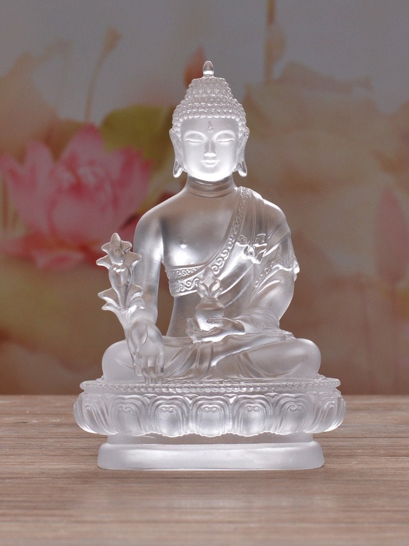 Liu Li Medicine Buddha Statue Ornament | Spiritual Religion | Gifting for him or her | Crystal Art | Buddha Decoration