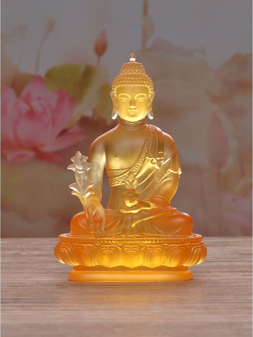 Liu Li Medicine Buddha Statue Ornament | Spiritual Religion | Gifting for him or her | Crystal Art | Buddha Decoration
