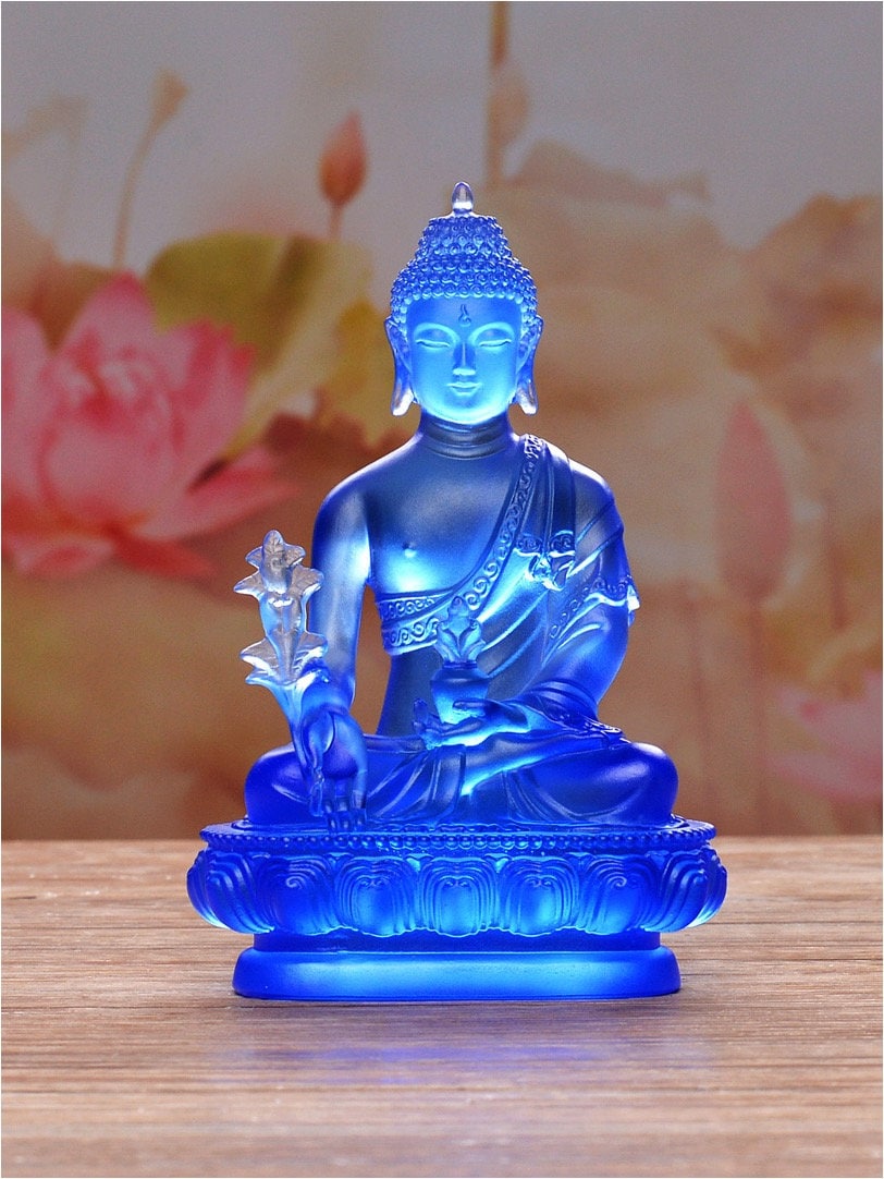 Liu Li Medicine Buddha Statue Ornament | Spiritual Religion | Gifting for him or her | Crystal Art | Buddha Decoration