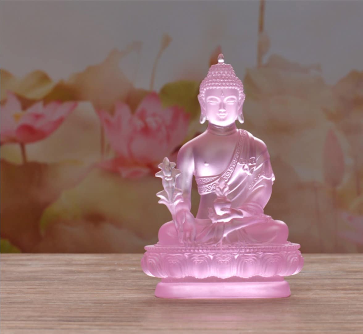 Liu Li Medicine Buddha Statue Ornament | Spiritual Religion | Gifting for him or her | Crystal Art | Buddha Decoration