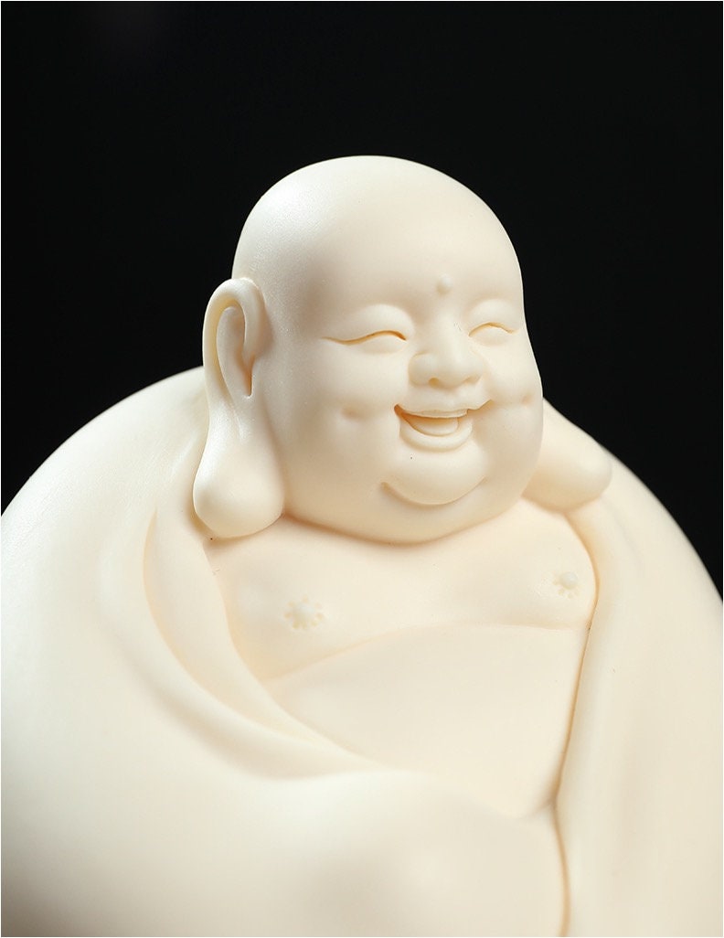 Biege Color Laughing Budda Statue & Ornamanet | Spiritual Religion | Gifting for him or her | Good luck and Happiness | Budai