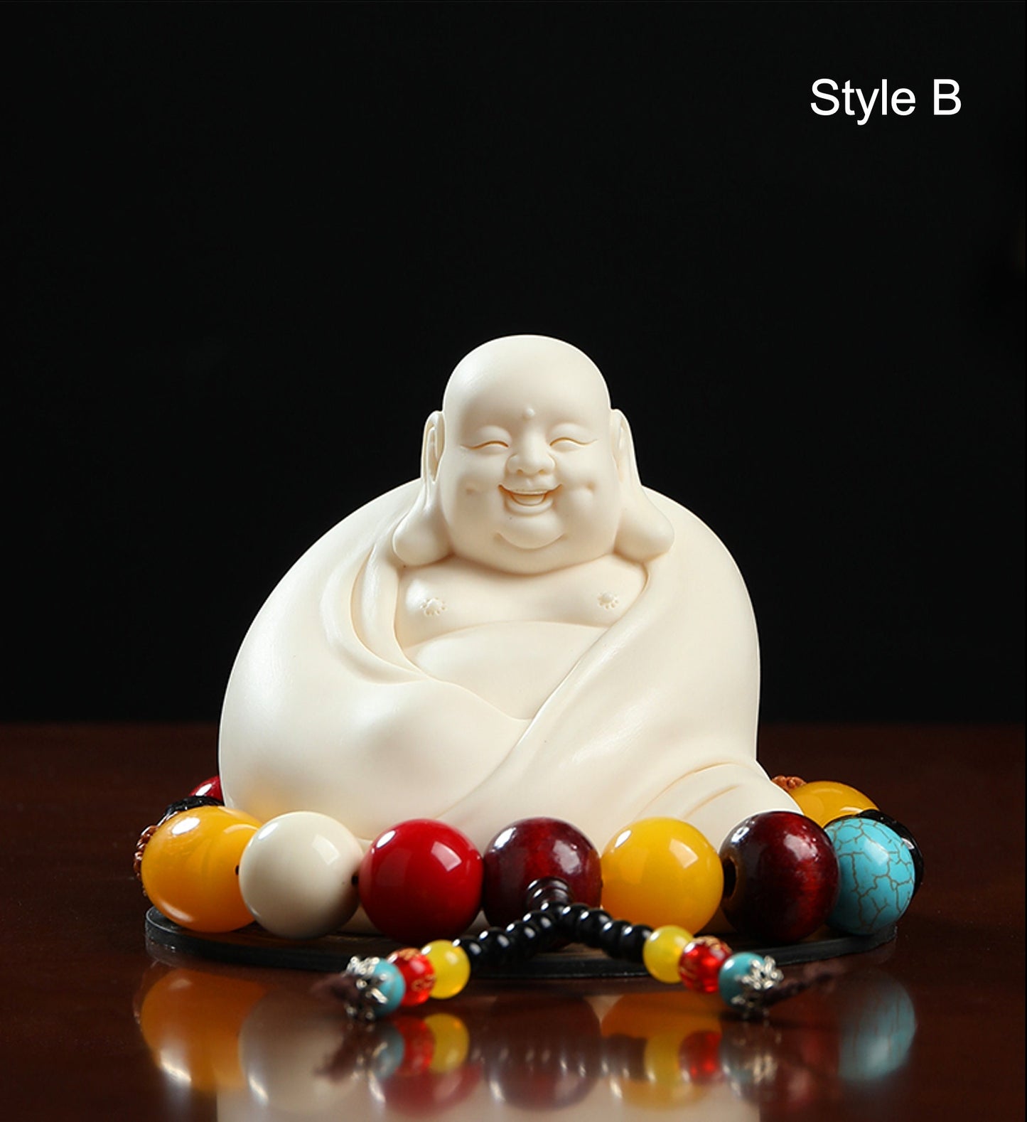 Biege Color Laughing Budda Statue & Ornamanet | Spiritual Religion | Gifting for him or her | Good luck and Happiness | Budai