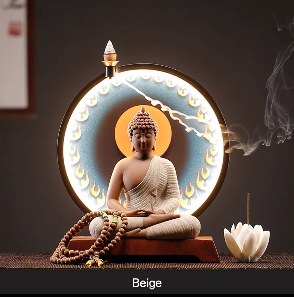 Gautama Buddha Statue Decorative Set with LED light | Buddha Statue | Shakyamuni Buddha | Meditation | Home Decoration