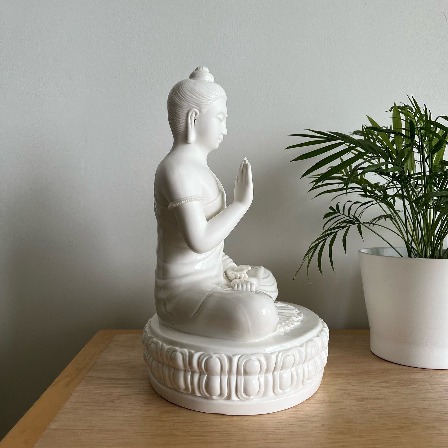 Porcelain Shakyamuni Vitarka Mudra Buddha Statue | Gautama Buddha | Meditation | Oriental Decoration | Gift for him or her