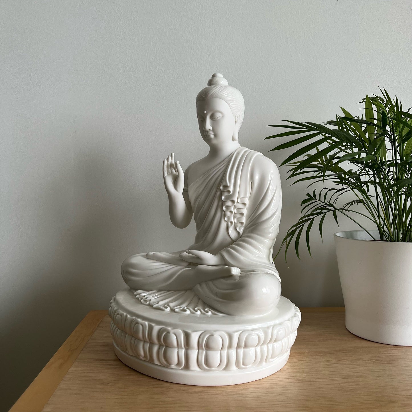 Porcelain Shakyamuni Vitarka Mudra Buddha Statue | Gautama Buddha | Meditation | Oriental Decoration | Gift for him or her