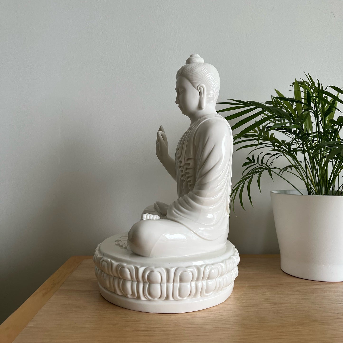Porcelain Shakyamuni Vitarka Mudra Buddha Statue | Gautama Buddha | Meditation | Oriental Decoration | Gift for him or her