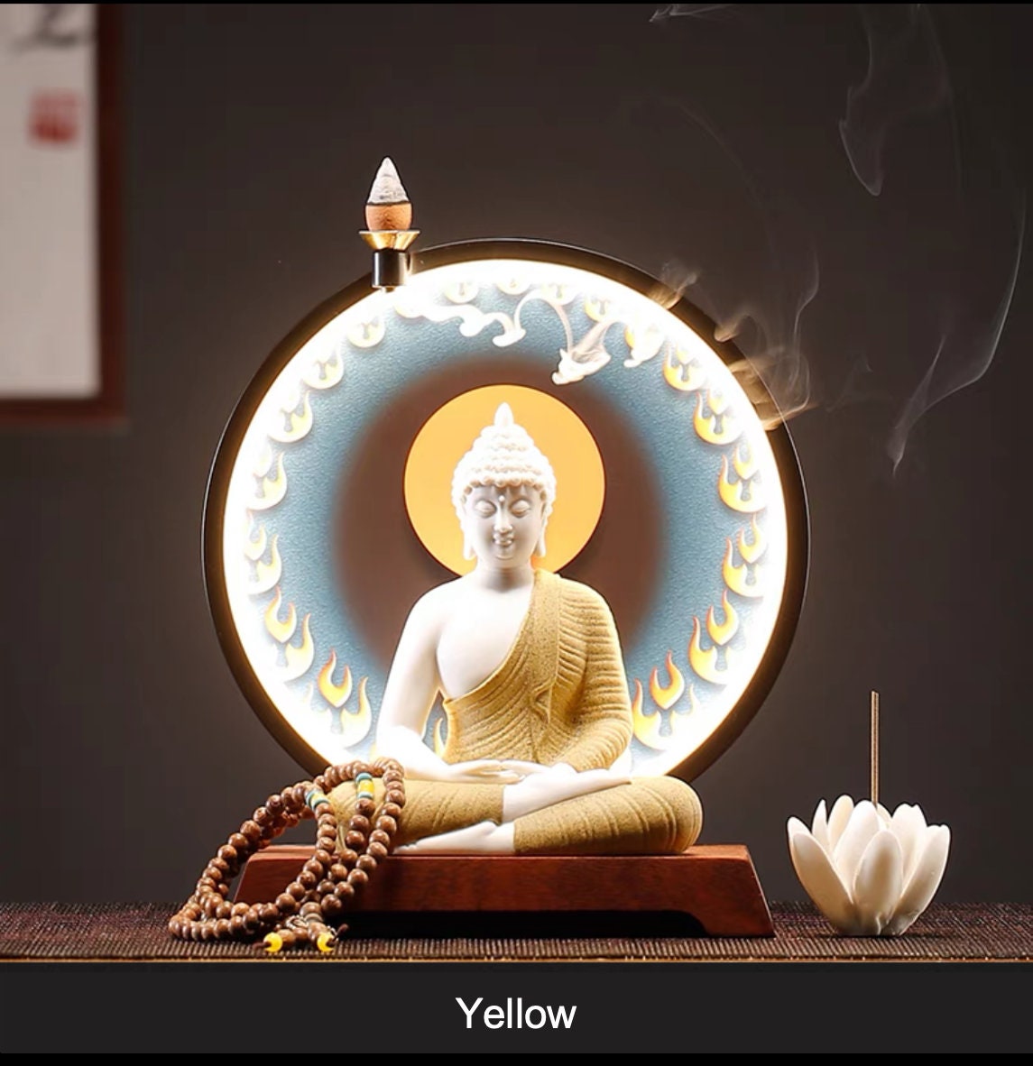 Gautama Buddha Statue Decorative Set with LED light | Buddha Statue | Shakyamuni Buddha | Meditation | Home Decoration