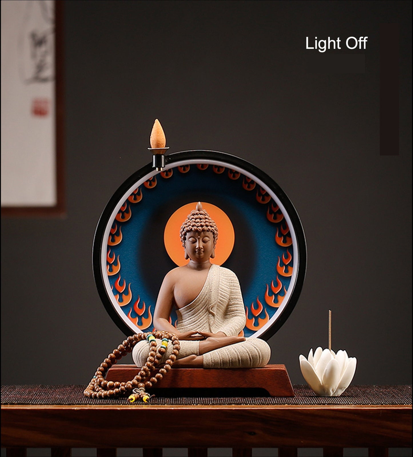 Gautama Buddha Statue Decorative Set with LED light | Buddha Statue | Shakyamuni Buddha | Meditation | Home Decoration