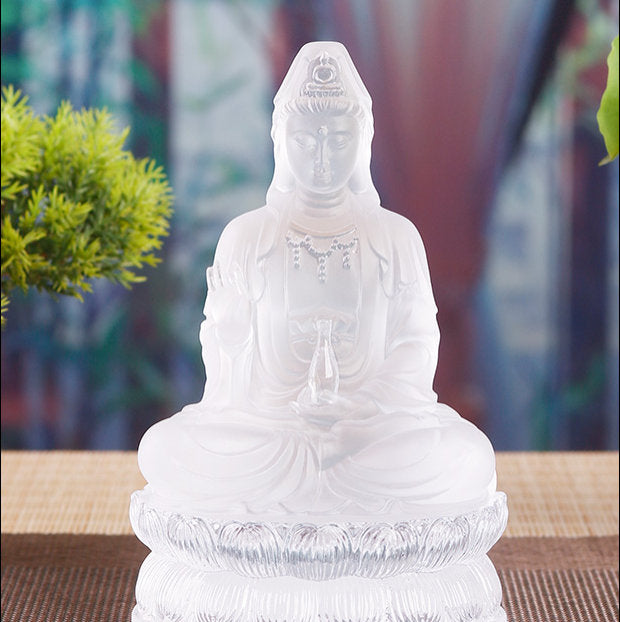 Color Liu Li Guan Yin Statue Ornament | Kwan Yin | Quan Yin | Goddess of Compassion | Buddha Decoration