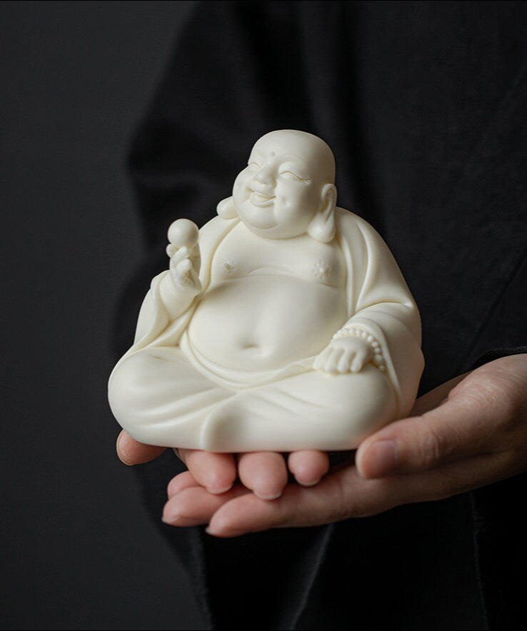Ceramic Laughing Budda Statue | Spiritual Religion | Gifting for him or her | Good luck and Happiness | Budai | Happy Buddha