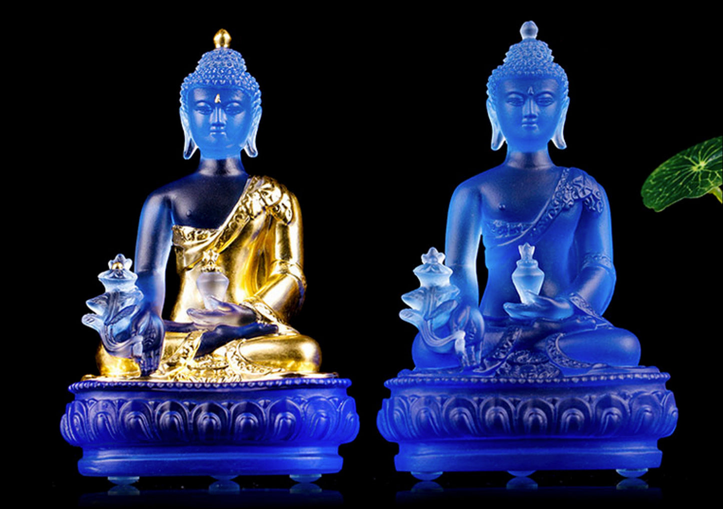 Liu Li Buddha Statue, Medicine Buddha, Wishes for Sentient Beings| Gift for him or her | Liu li Glass Sculputre Ornaments | Religion